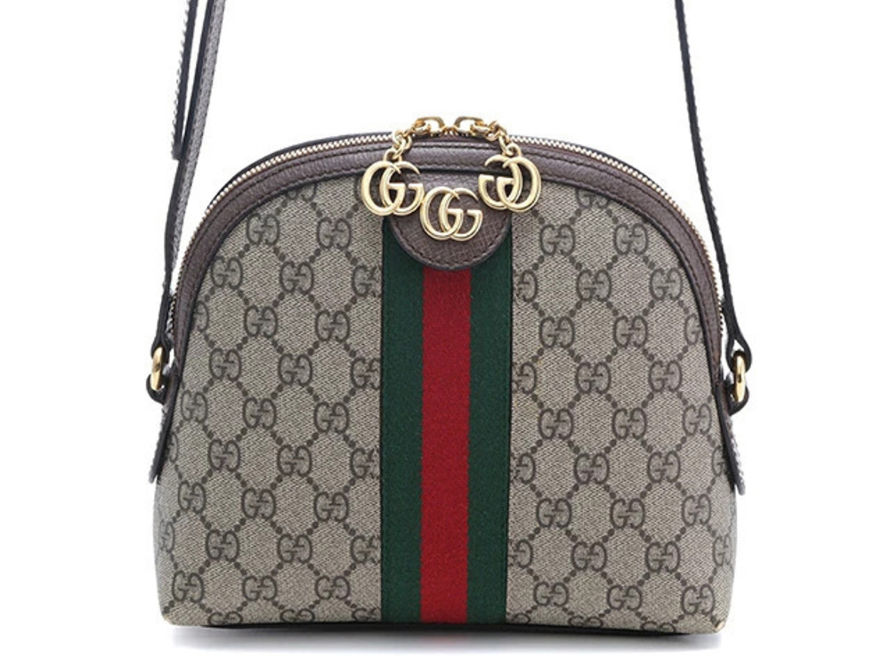 Gucci Shoulder Bag Ophidia GG Supreme One Dark Brown Beige Cream